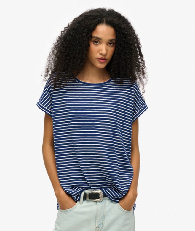 Studios T-shirt met Losse Pasvorm Blauw Grootte: 36 afbeelding
