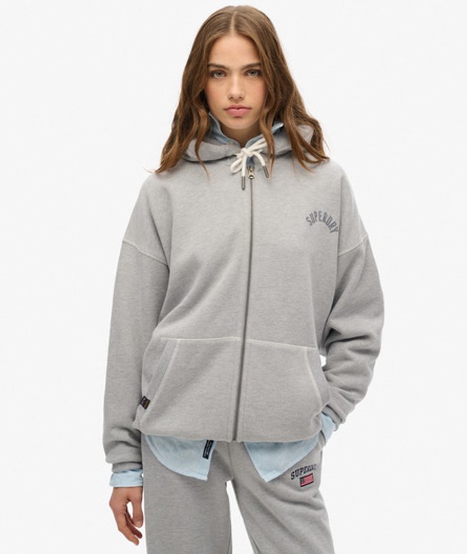 Athletic Essential Oversized Hoodie met Rits