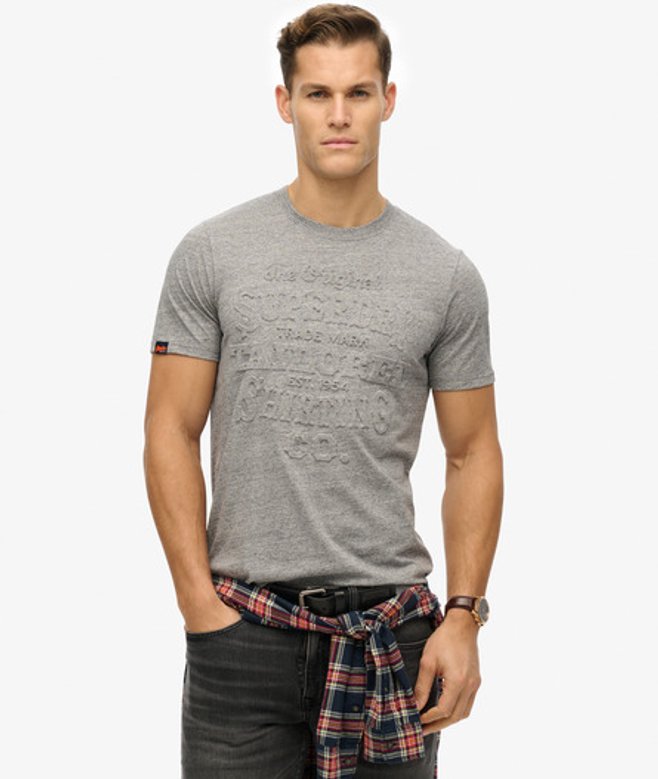 Herren Lässiges Workwear T-shirt mit Prägung - Größe: L - Superdry - Modalova