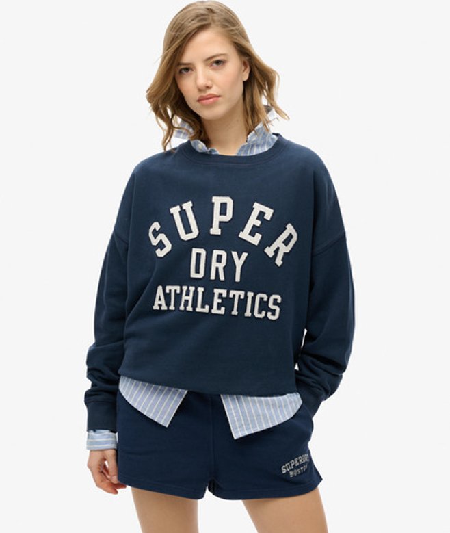 Athletic Essentials Relaxed Sweatshirt met Appliqué Blauw Grootte: 36 afbeelding