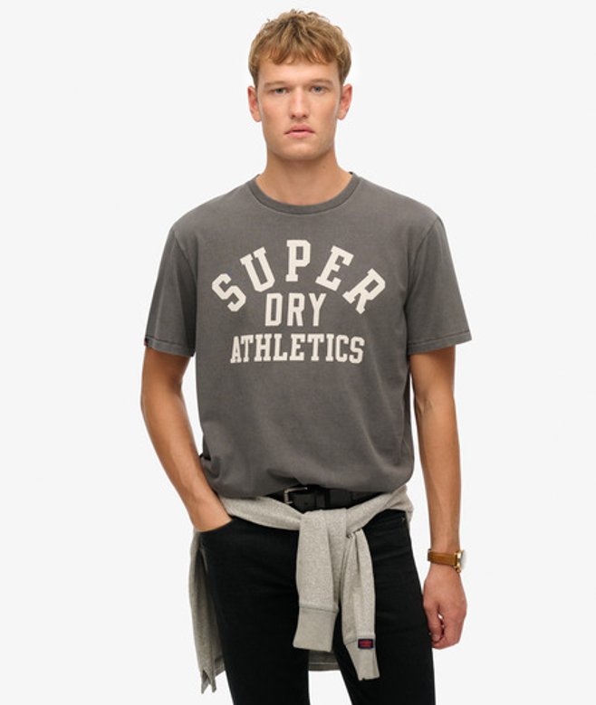 Athletic Essential T-shirt met Print Donkergrijs Grootte: L afbeelding