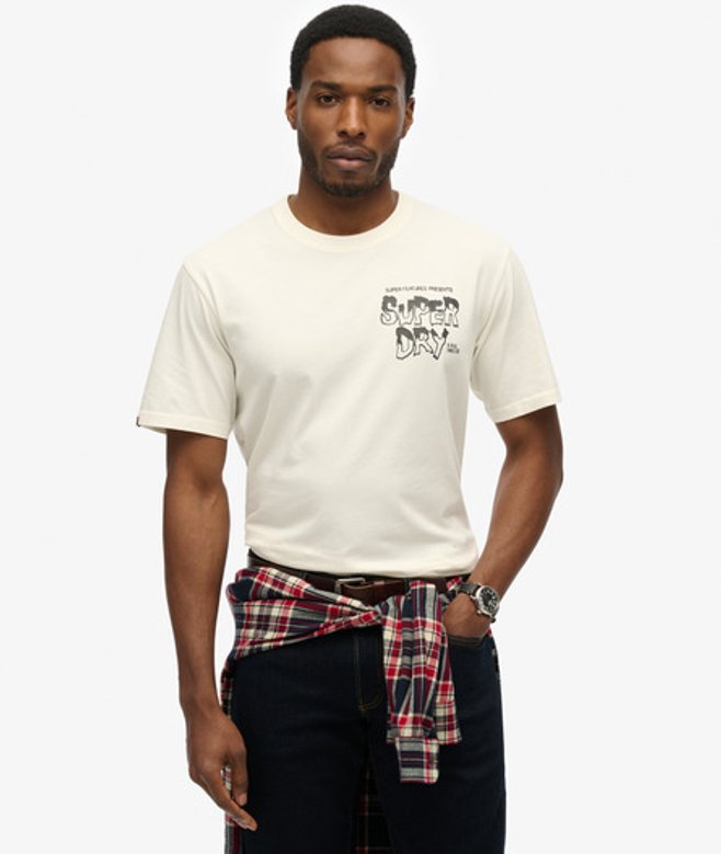 Herren Locker Geschnittenes T-shirt mit B-movie-grafik - Größe: Xxxl - Superdry - Modalova