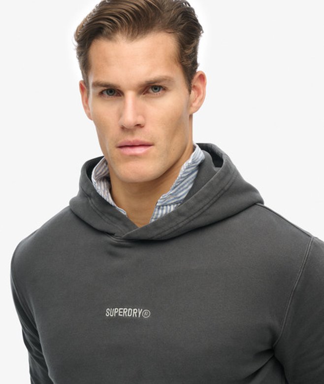 Hoodie met Micrologo Donkergrijs Grootte: Xxl afbeelding