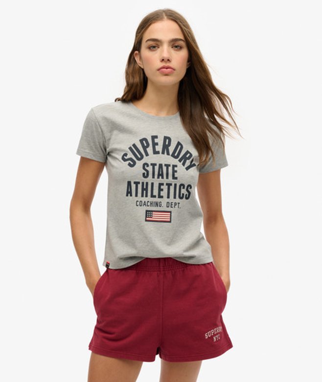 Athletic Nauwsluitend T-shirt met Grafische Print Grijs Grootte: 36 afbeelding