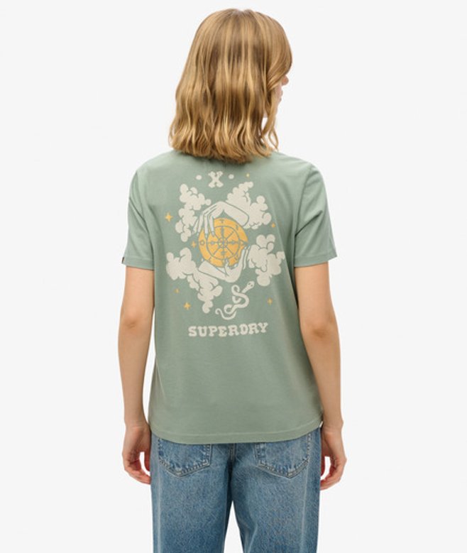 Damen Locker Geschnittenes T-shirt mit „psychic Readings"-print - Größe: 42 - Superdry - Modalova