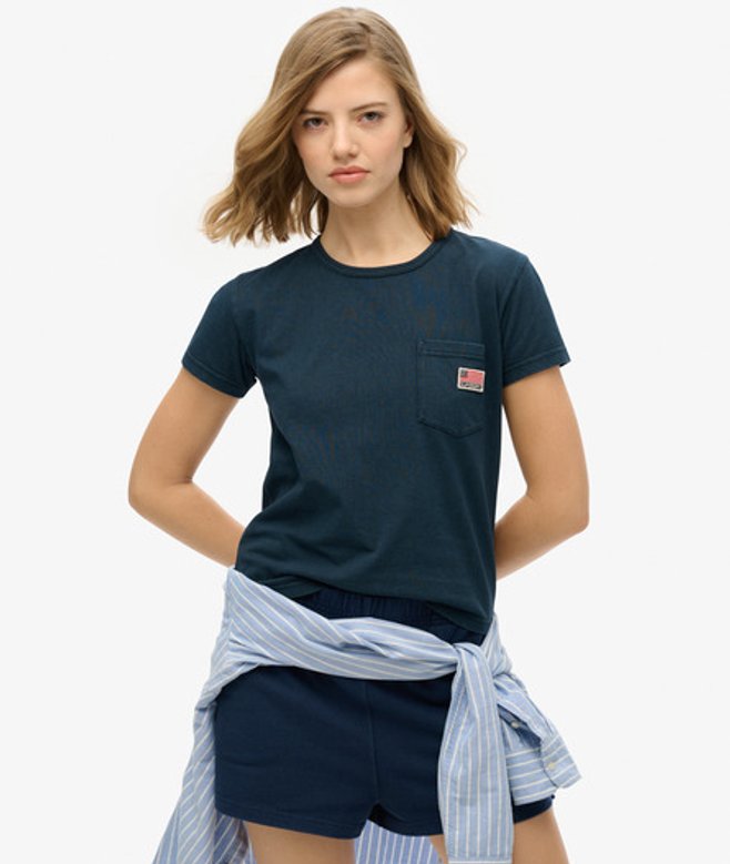 Damen Athletic Essential T-shirt mit Tasche - Größe: 36 - Superdry - Modalova