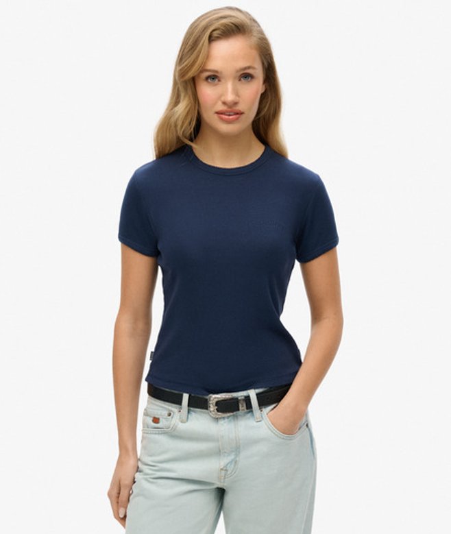 Damen Geripptes Athletic Essentials T-shirt mit Logo - Größe: 44 - Superdry - Modalova