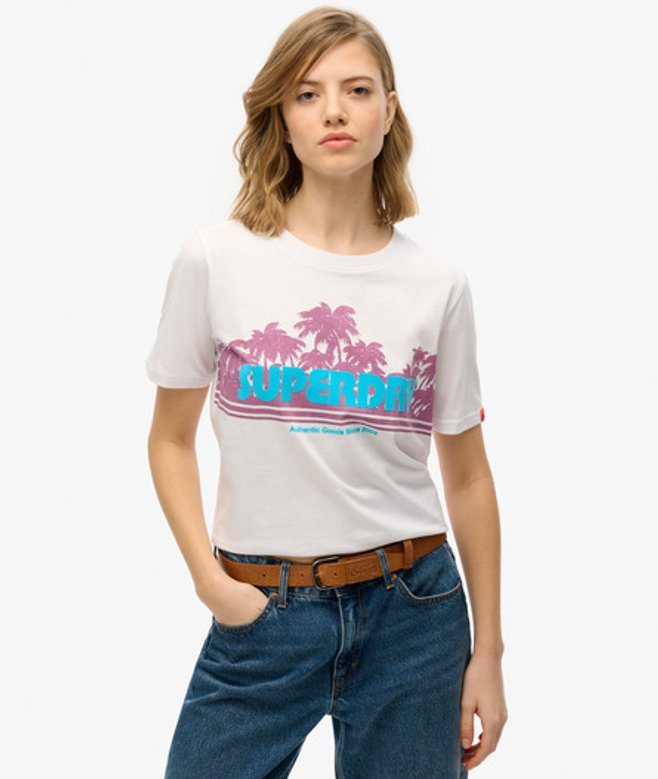 Women's Outdoor Stripe Relaxed T-shirt / Optic - Size: 16 - Superdry - Modalova