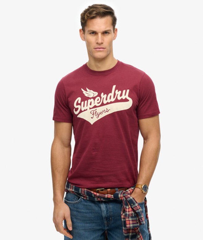 Herren Flyers T-shirt mit Schriftzug - Größe: L - Superdry - Modalova