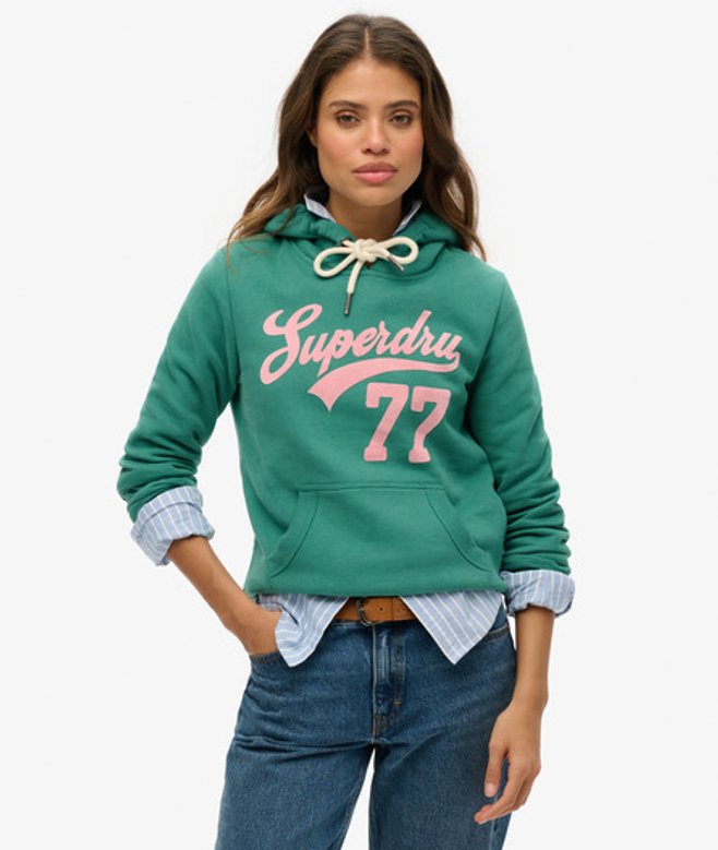 Superdry Super 77 Hoodie Groen