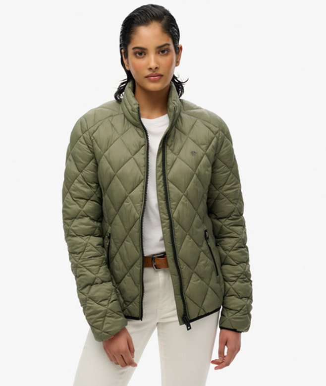 Fuji Lite jas met Ruitvormige Wattering Groen Grootte: 42 afbeelding