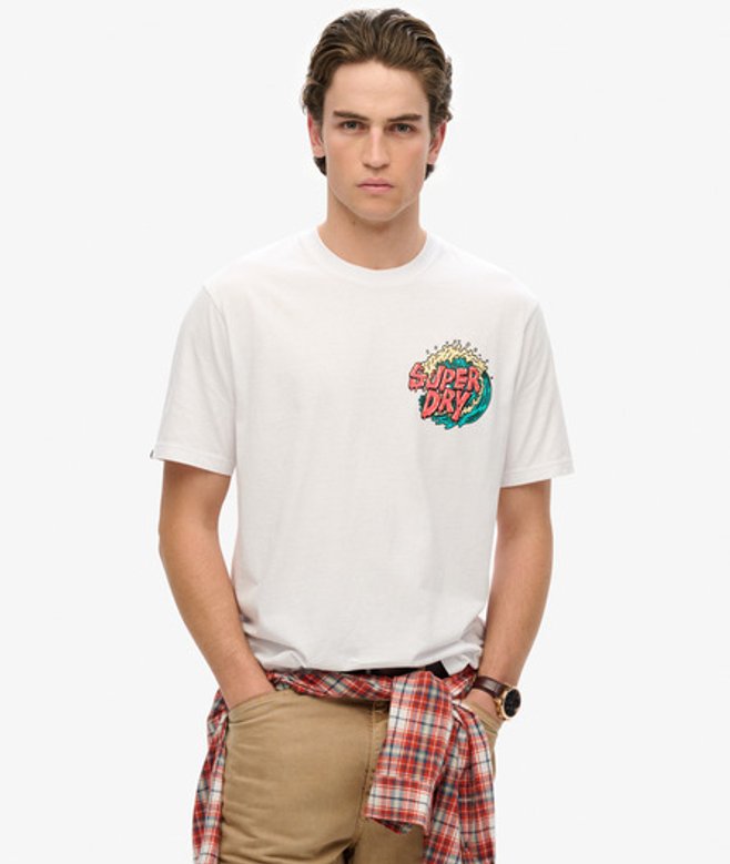 Superdry Herren Lässiges Outdoor-narrativ-t-shirt White