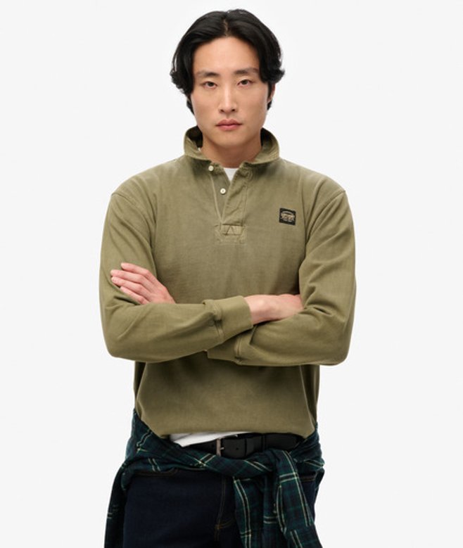 Men's Langärmeliges Rugby-hemd mit Kontrastnähten - Größe: XL - Superdry - Modalova
