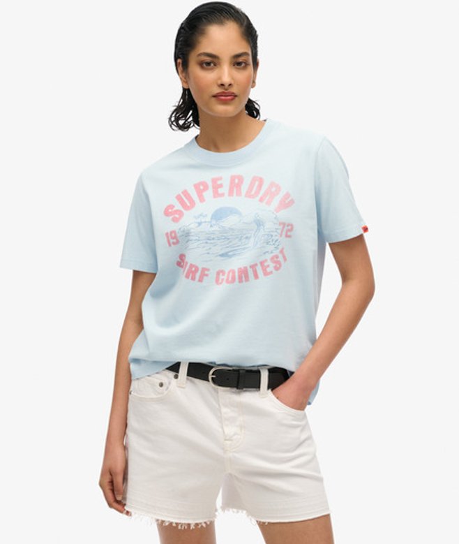Lo-fi Outdoor Relaxed T-shirt Light Blue Grootte: 42 afbeelding