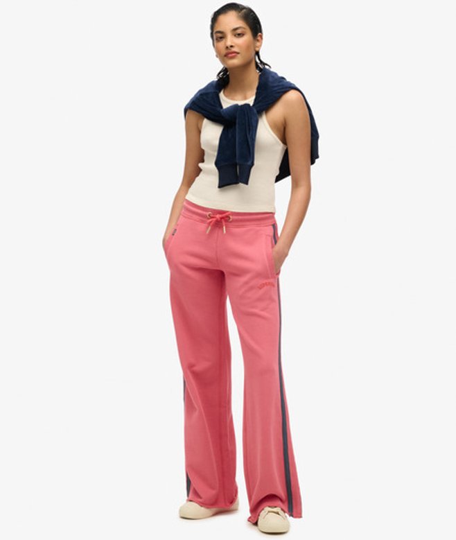 Superdry Athletic Essentials Joggingbroek met Logo en Rechte Pijpen Red