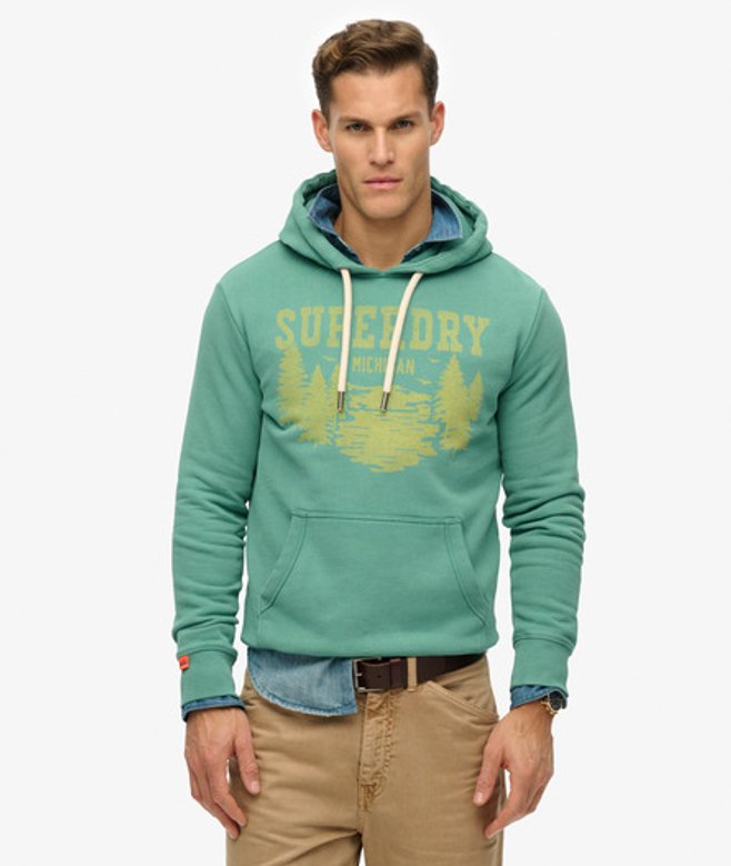 Men's Lo-fi Outdoor Locker Geschnittenes, Einfarbiges Hoodie - Größe: XL - Superdry - Modalova