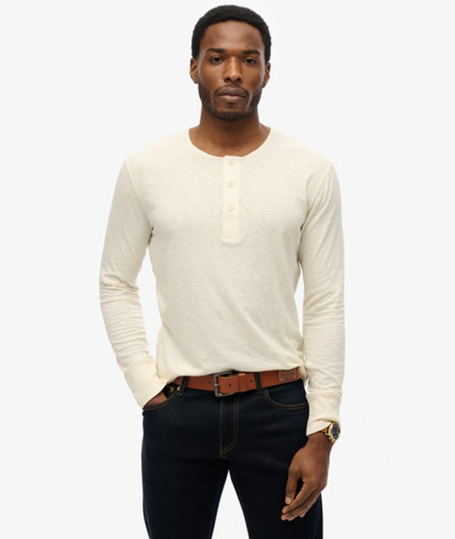The Merchant Store - Grandad Lichtgewicht top Wit Grootte: M afbeelding