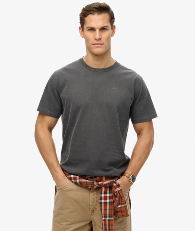 Superdry & Co Men's Essentials Relaxed T-shirt Grey / Charcoal Grey - Size: M