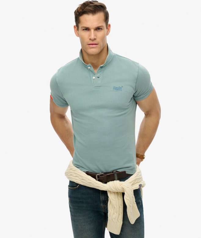 Superdry Vintage Destroy Poloshirt Blue