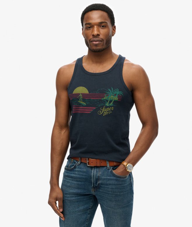 Men's Gestreiftes Outdoor-tanktop - Größe: XL - Superdry - Modalova