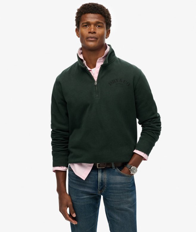 Superdry The Merchant Store - Sweatshirt met Kwartrits Green