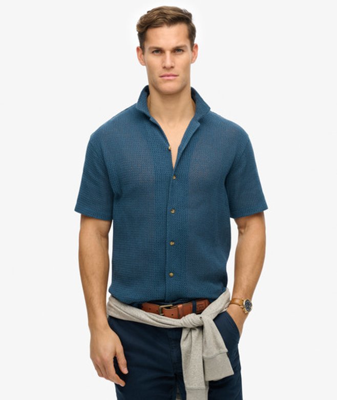 Men's Strickhemd mit Struktur - Größe: L - Superdry - Modalova