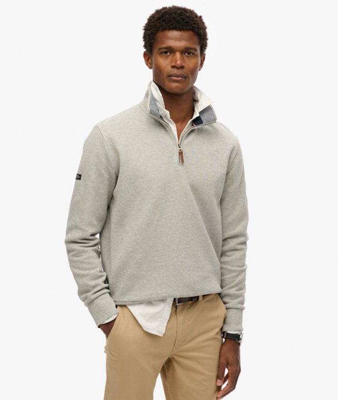 Men's Core Pikee-sweatshirt mit Halblangem Reißverschluss - Größe: M - Superdry - Modalova