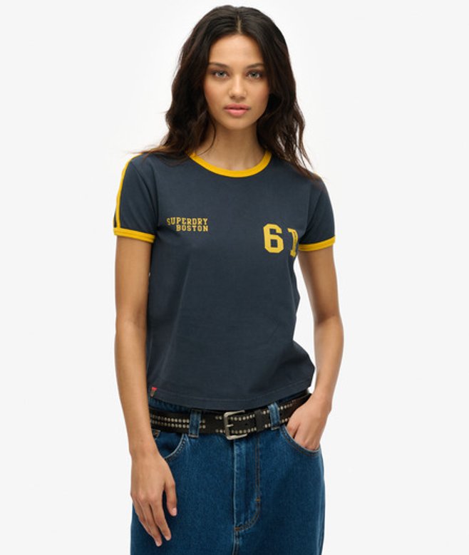 Athletic Essential Gestreept T-shirt Blauw Grootte: 36 afbeelding