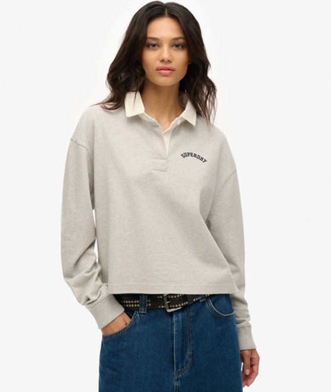 Damen Athletic Essentials Rugby-shirt mit Grafik - Größe: 42 - Superdry - Modalova