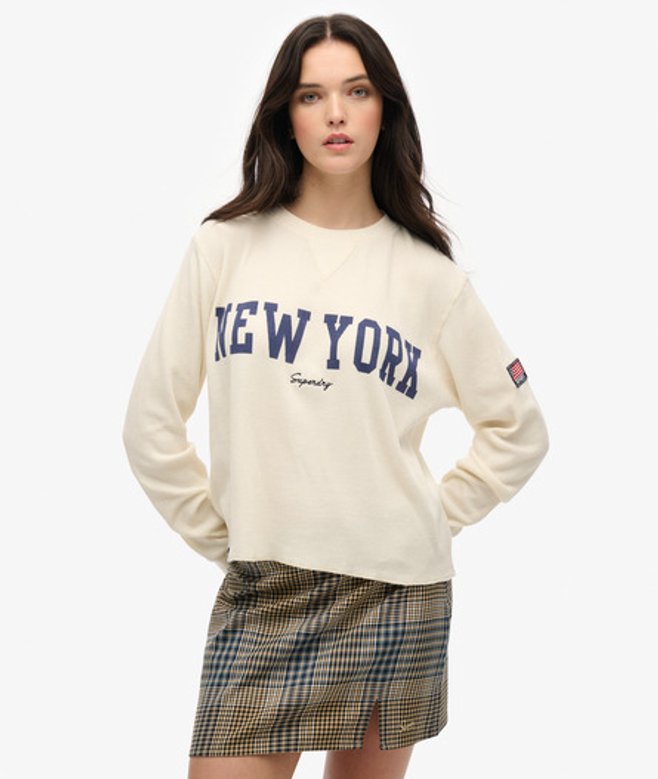 Athletic Essential top met Print en Lange Mouwen Wit Grootte: 36 afbeelding