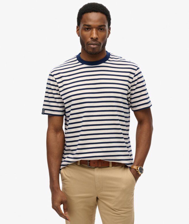 Merchant Stripe T-shirt Wit Grootte: S afbeelding