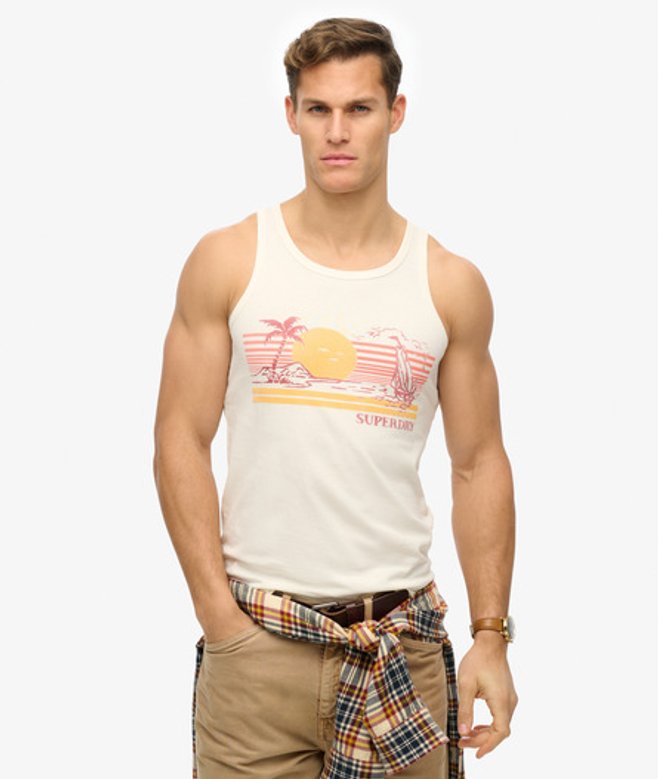 Herren Gestreiftes Outdoor-tanktop - Größe: L - Superdry - Modalova