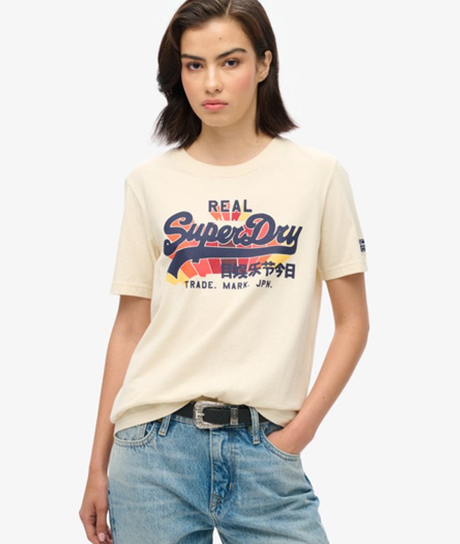 Vintage Logo T-shirt met Regenboogkleuren