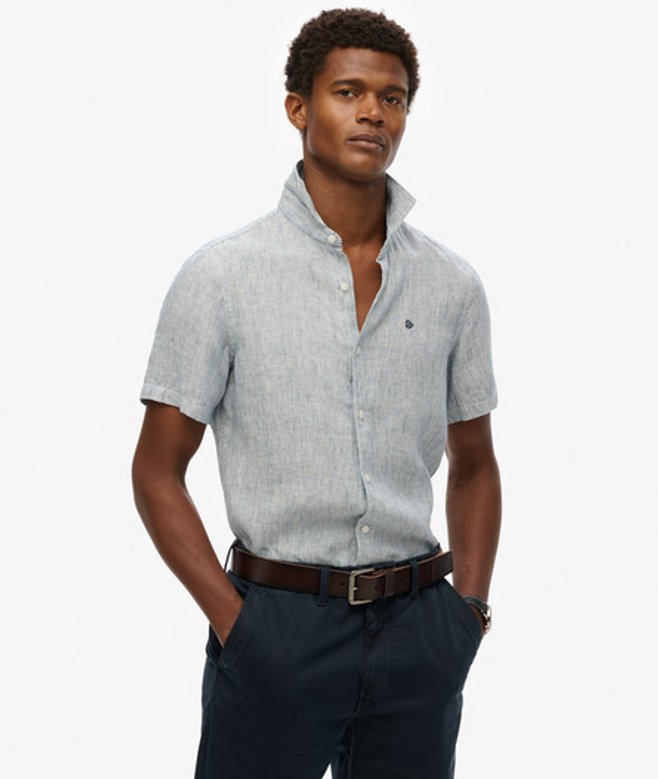Chemise en lin à Logo SD Brodé Vacation Taille: L - Superdry - Modalova