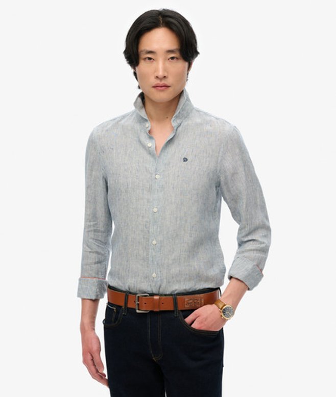 Men's Besticktes Vacation Leinenhemd - Größe: S - Superdry - Modalova