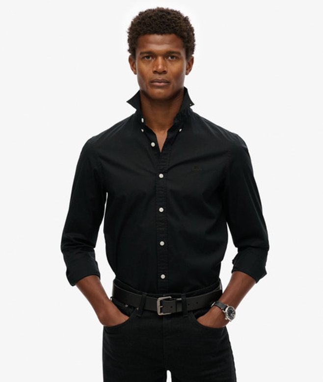 Essentials Tailored Lite Overhemd Zwart Grootte: M afbeelding