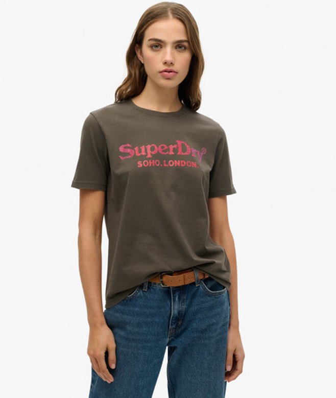 Venue Metallic T-shirt met Relaxte Pasvorm Black Grootte: 42 afbeelding