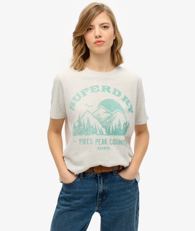 Damen Locker Geschnittenes Einfarbiges Lo-fi Outdoor T-shirt - Größe: 42 - Superdry - Modalova
