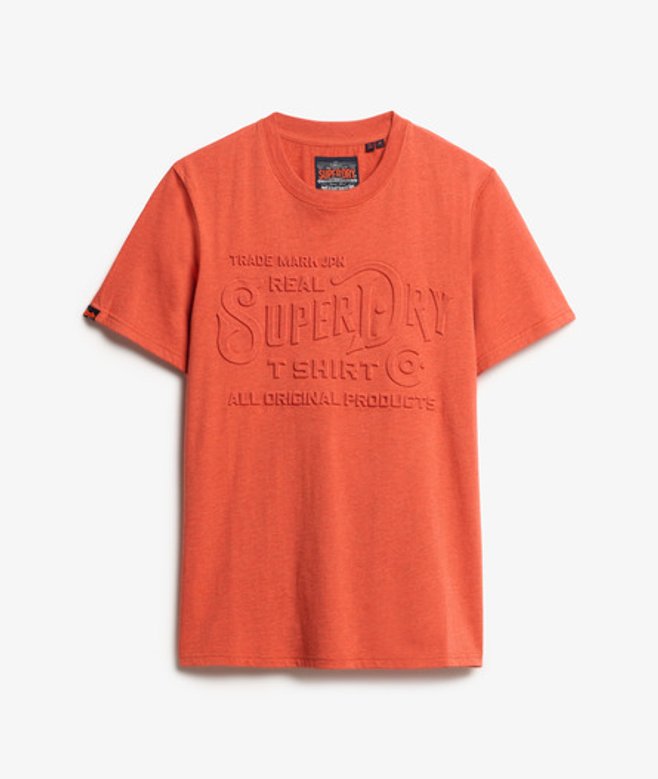 Superdry Herren Lässiges Workwear T-shirt mit Prägung Orange