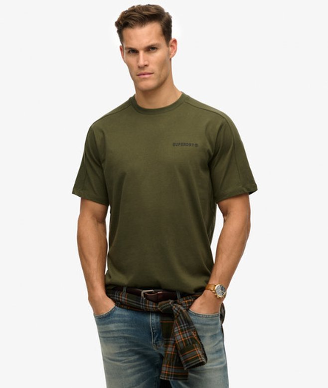 Tech T-shirt met Relaxte Pasvorm Khaki Grootte: L afbeelding