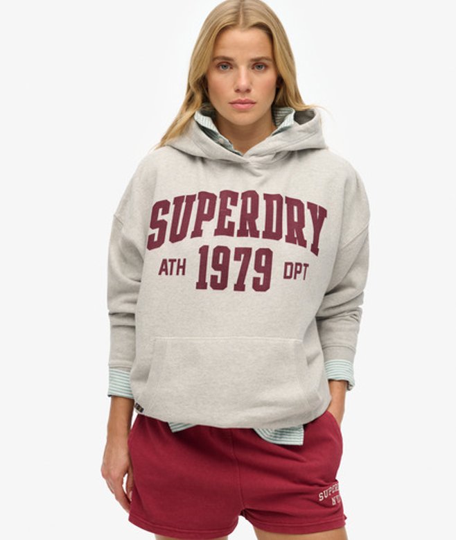 Athletic Essentials Hoodie met Losse Pasvorm Lichtgrijs Grootte: 40 afbeelding