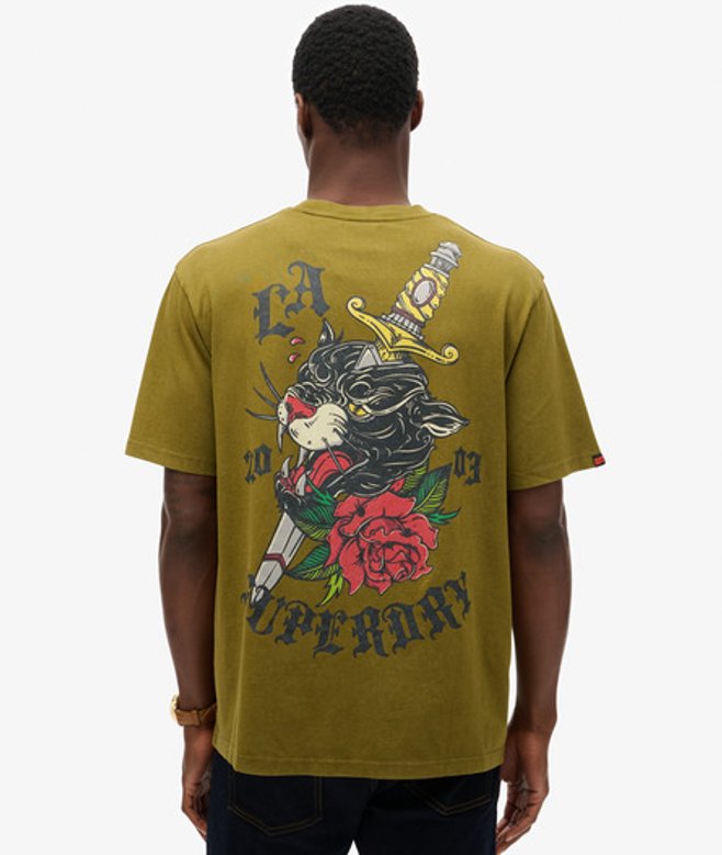 Herren Neo Trad Locker Geschnittenes T-shirt mit Tattoo-grafik - Größe: S - Superdry - Modalova