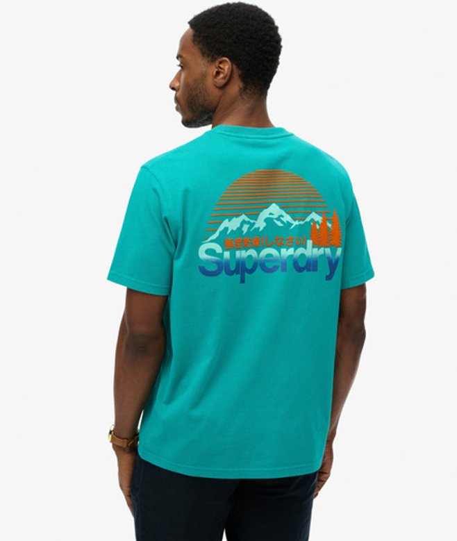 Great Outdoors T-shirt met Core Logo op de Borst Turkoois Grootte: Xxl afbeelding