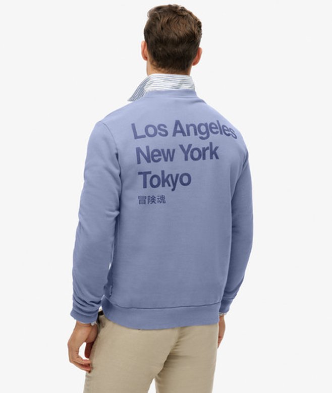 Superdry Core City Sweatshirt met Ronde Hals en Logo Blue