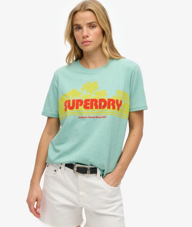 Gestreept Outdoor T-shirt met Relaxte Pasvorm Green Grootte: 38 afbeelding