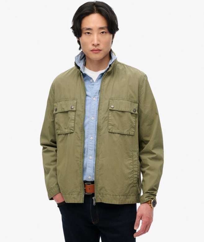 Men's Essentials Zip Through Jacket / Olive - Size: XL - Superdry - Modalova