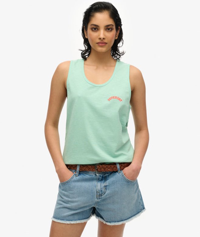 Essential Logo Garment-dye Hemdtopje Green Grootte: 38 afbeelding