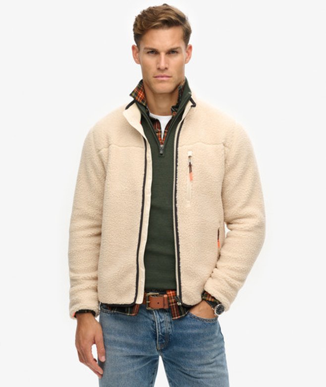 Herren Outdoor Fleecejacke mit Durchgehendem Reißverschluss - Größe: M - Superdry - Modalova
