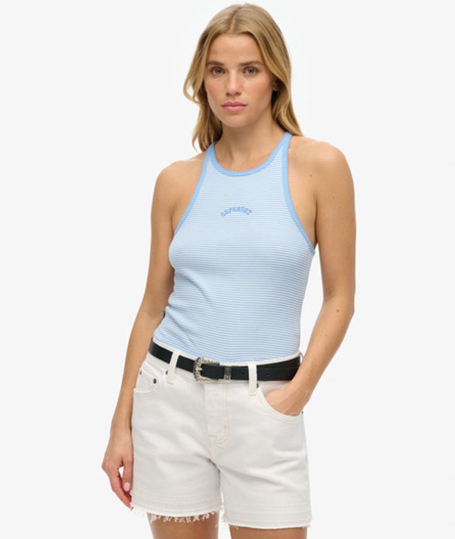 Women's Gestreiftes Essential Logo Racer-tanktop - Größe: 38 - Superdry - Modalova