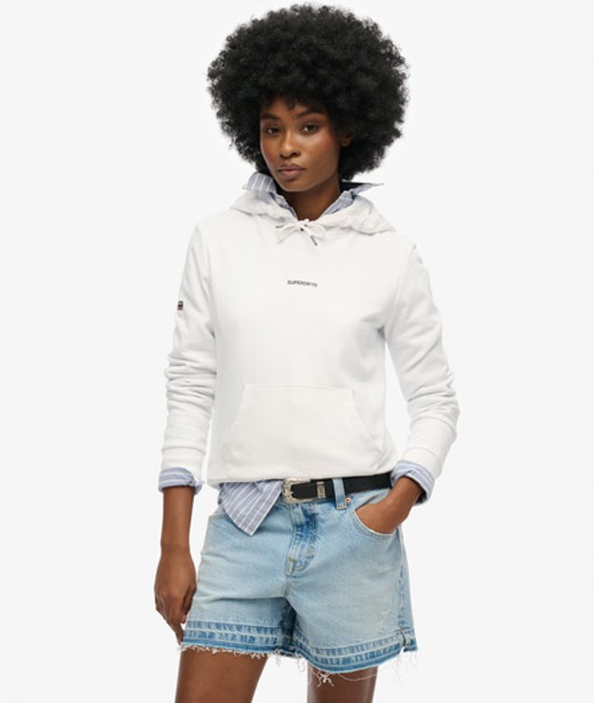 Superdry Women's Plain Hoodie White / Optic
